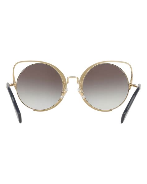 Miu Miu MU51TS 1AB0A7 Sunglasses in Pale Gold/Black